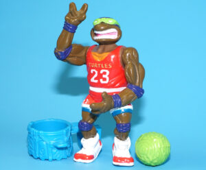 TMNT TEENAGE MUTANT NINJA TURTLES EURO SLAM DUNKIN’ DON BLUE ACCESSORIES 100% COMPLETE 1991 PLAYMATES HTF