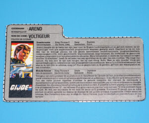 1987 GI JOE BF2000 MAVERICK v1 FILE CARD FILECARD NL FR BENELUX HASBRO
