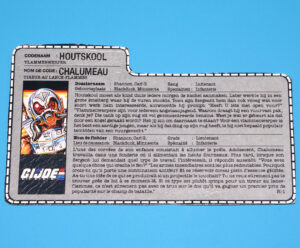 1988 GI JOE CHARBROIL v1 FILE CARD FILECARD NL FR BENELUX HASBRO