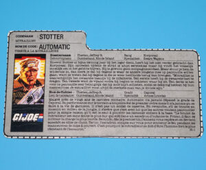1988 GI JOE REPEATER v1 FILE CARD FILECARD NL FR BENELUX HASBRO