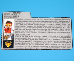1990 GI JOE METAL-HEAD v1 FILE CARD FILECARD NL FR BENELUX HASBRO