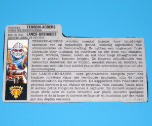 1990 GI JOE RANGE-VIPERS v1 FILE CARD FILECARD NL FR BENELUX HASBRO