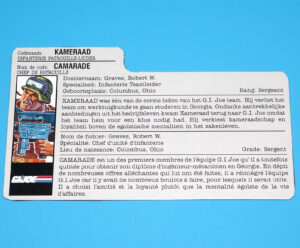 1991 GI JOE GRUNT v3 FILE CARD FILECARD NL FR BENELUX HASBRO