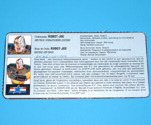 1993 GI JOE STAR BRIGADE ROBO-JOE v1 FILE CARD FILECARD NL FR BENELUX HASBRO
