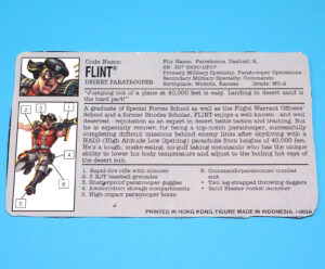 1994 GI JOE FLINT v4 FILE CARD FILECARD US USA HASBRO