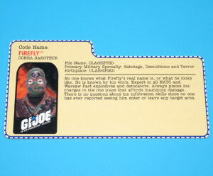 2000 GI JOE FIREFLY v5 FILE CARD FILECARD HASBRO