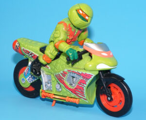 TMNT TEENAGE MUTANT NINJA TURTLES BODACIOUS ROAD RACIN’ MIKE & KOWABUNGA BIKE 100% COMPLETE 1994 PLAYMATES WORKS!
