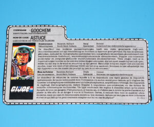1987 GI JOE BF2000 DODGER v1 FILE CARD FILECARD NL FR BENELUX HASBRO