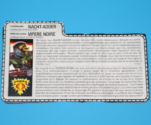 1989 GI JOE NIGHT-VIPER v1 FILE CARD FILECARD NL FR BENELUX HASBRO