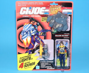 1991 GI JOE SUPER SONIC FIGHTERS MAJOR BLUDD v2 MOC US CARD HASBRO READ