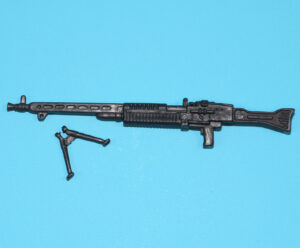 1997 GI JOE ROCK ‘N ROLL v5 ORIGINAL SPARE PART HEAVY MACHINE GUN & BIPOD HASBRO STARS & STRIPER