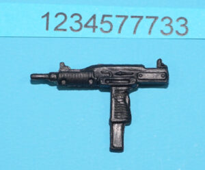 1983 GI JOE ACTION FORCE RED SHADOWS BARON IRONBLOOD ORIGINAL SPARE PART GUN SOLID BLACK SNAKE EYES UZI GUN PALITOY