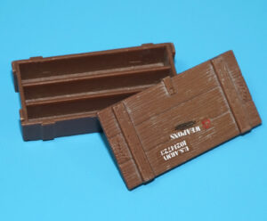 1986 GI JOE OUTPOST DEFENDER ORIGINAL SPARE PART GUN CRATE & LID HASBRO