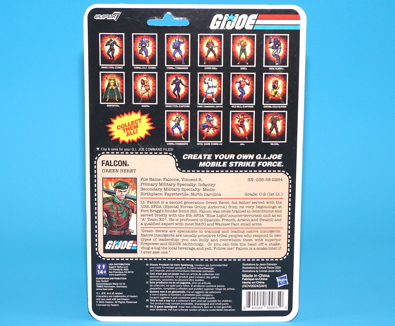 2025 GI JOE REACTION FIGURES FALCON MOC MOSC SUPER7 - Image 5