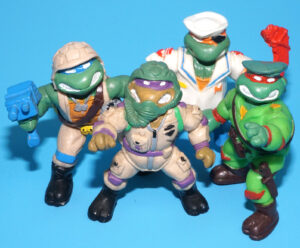 TMNT TEENAGE MUTANT NINJA TURTLES PVC TOY FIGURES MUTANT MILITARY DON LEO MIKE RAPH 1990 YOLANDA