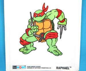 TMNT TEENAGE MUTANT NINJA TURTLES CLING IT WINDOW STICKER RAPHAEL MOC MOSC EURO HERO CARD 1990 KIDWORKS