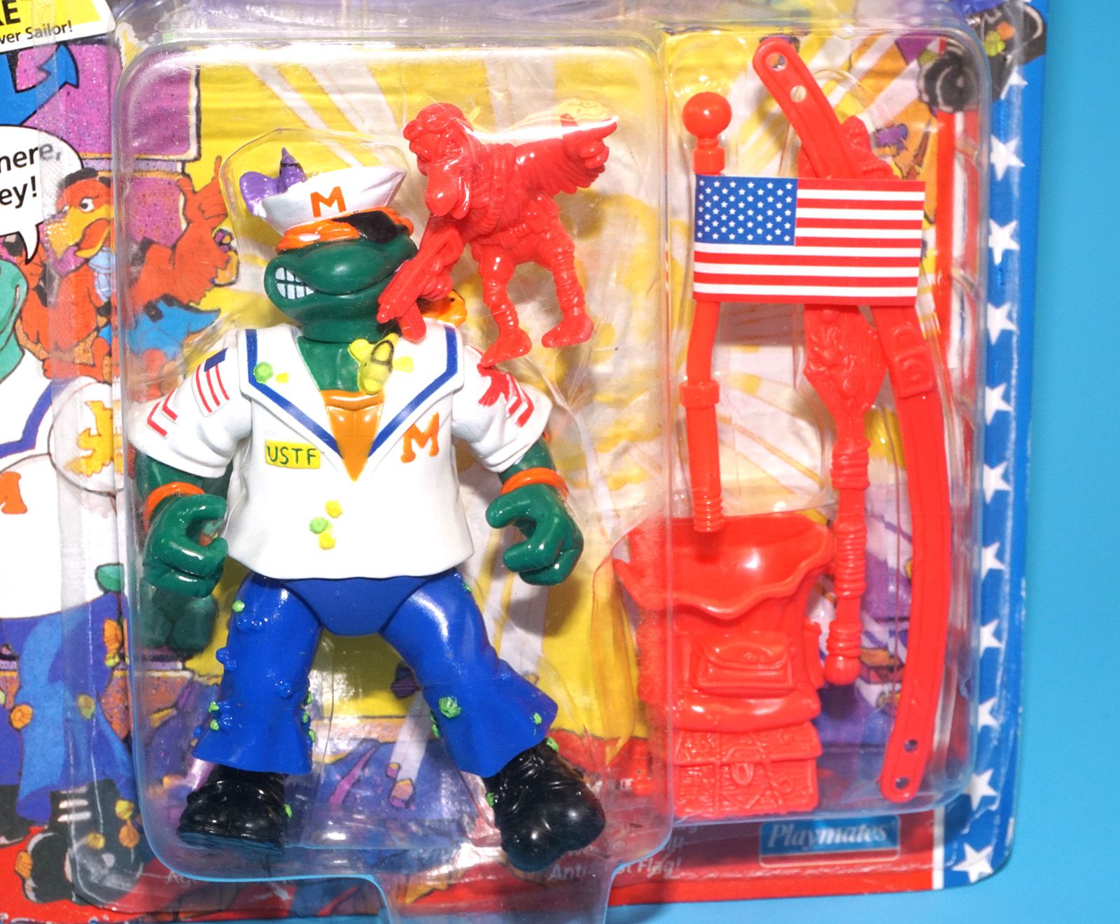 TMNT TEENAGE MUTANT NINJA TURTLES MUTANT MILITARY MIDSHIPMAN MIKE MOC US CARD 1992 PLAYMATES READ - Image 2