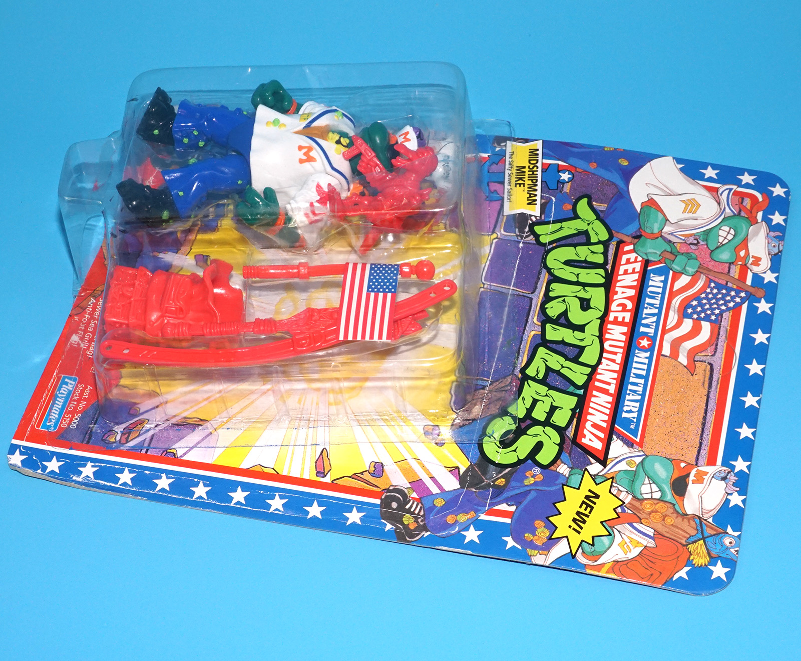 TMNT TEENAGE MUTANT NINJA TURTLES MUTANT MILITARY MIDSHIPMAN MIKE MOC US CARD 1992 PLAYMATES READ - Image 5