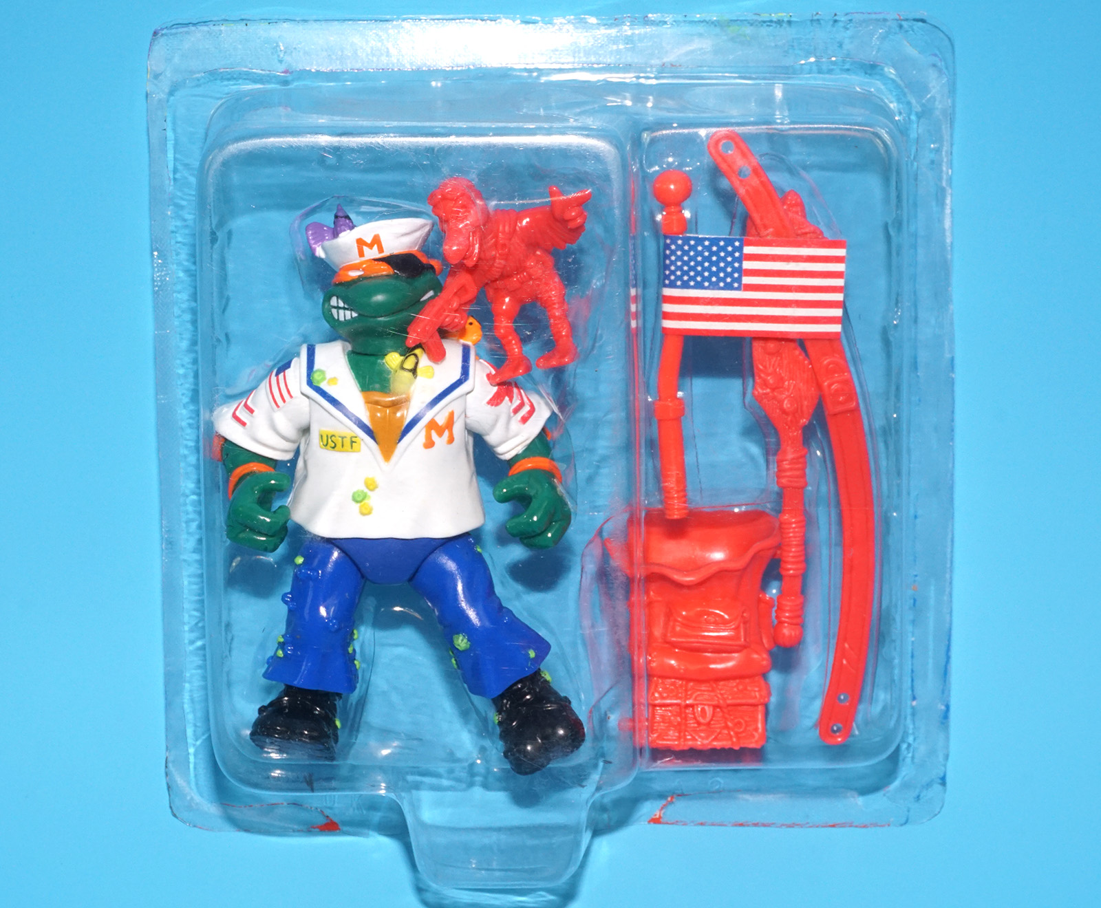 TMNT TEENAGE MUTANT NINJA TURTLES MUTANT MILITARY MIDSHIPMAN MIKE MOC US CARD 1992 PLAYMATES READ - Image 8