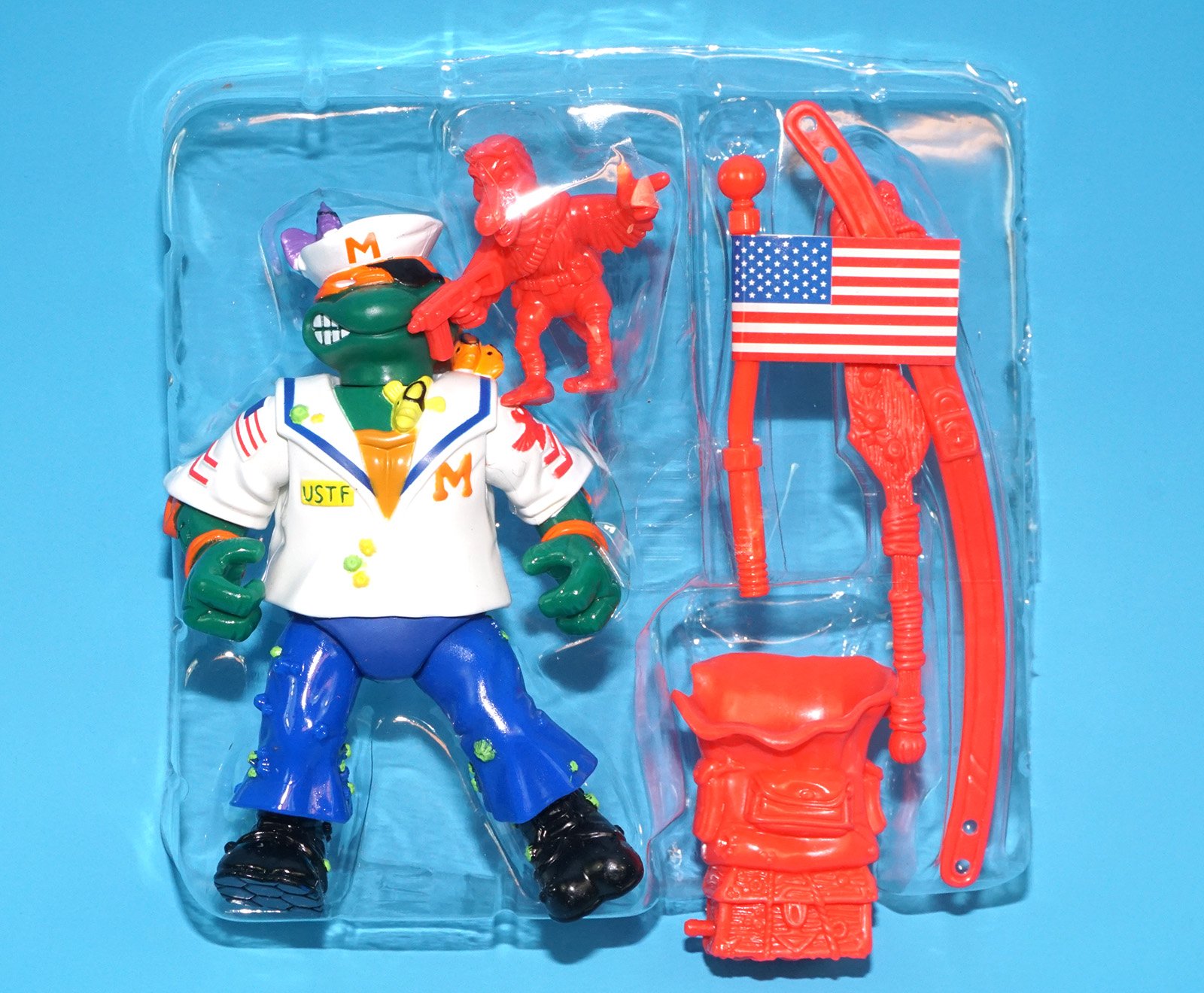 TMNT TEENAGE MUTANT NINJA TURTLES MUTANT MILITARY MIDSHIPMAN MIKE MOC US CARD 1992 PLAYMATES READ - Image 9