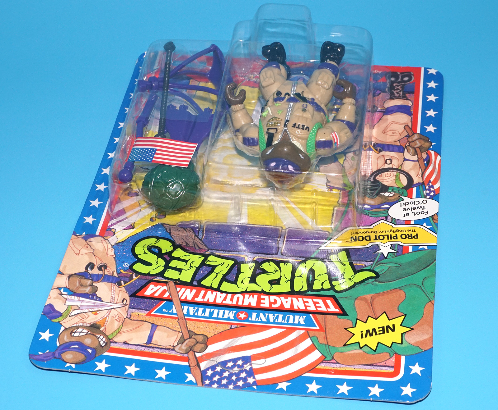 TMNT TEENAGE MUTANT NINJA TURTLES MUTANT MILITARY PRO PILOT DON MOC MOSC SEALED US CARD 1992 PLAYMATES - Image 4