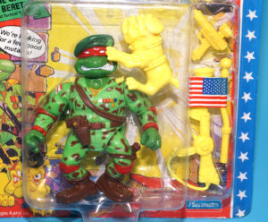 TMNT TEENAGE MUTANT NINJA TURTLES MUTANT MILITARY RAPH THE GREEN BERET MOC MOSC SEALED CARD 1992 PLAYMATES
