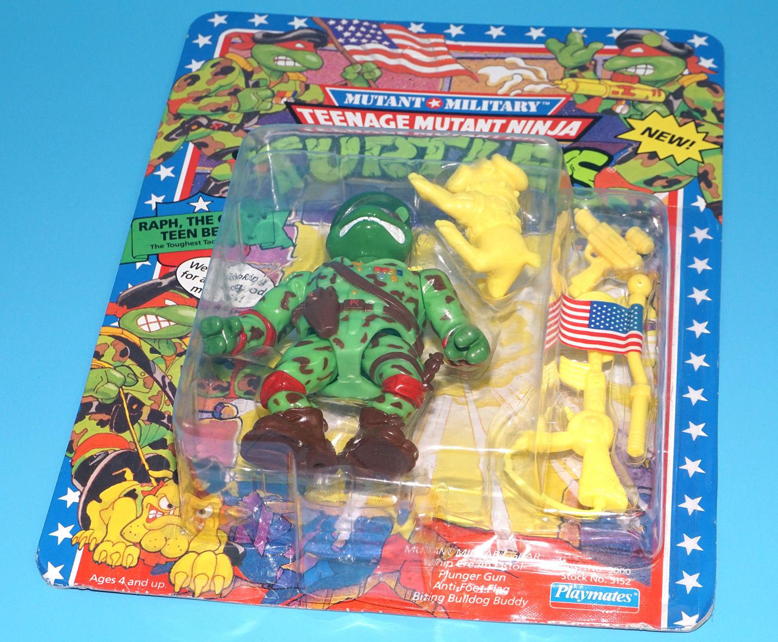 TMNT TEENAGE MUTANT NINJA TURTLES MUTANT MILITARY RAPH THE GREEN BERET MOC MOSC SEALED CARD 1992 PLAYMATES - Image 6