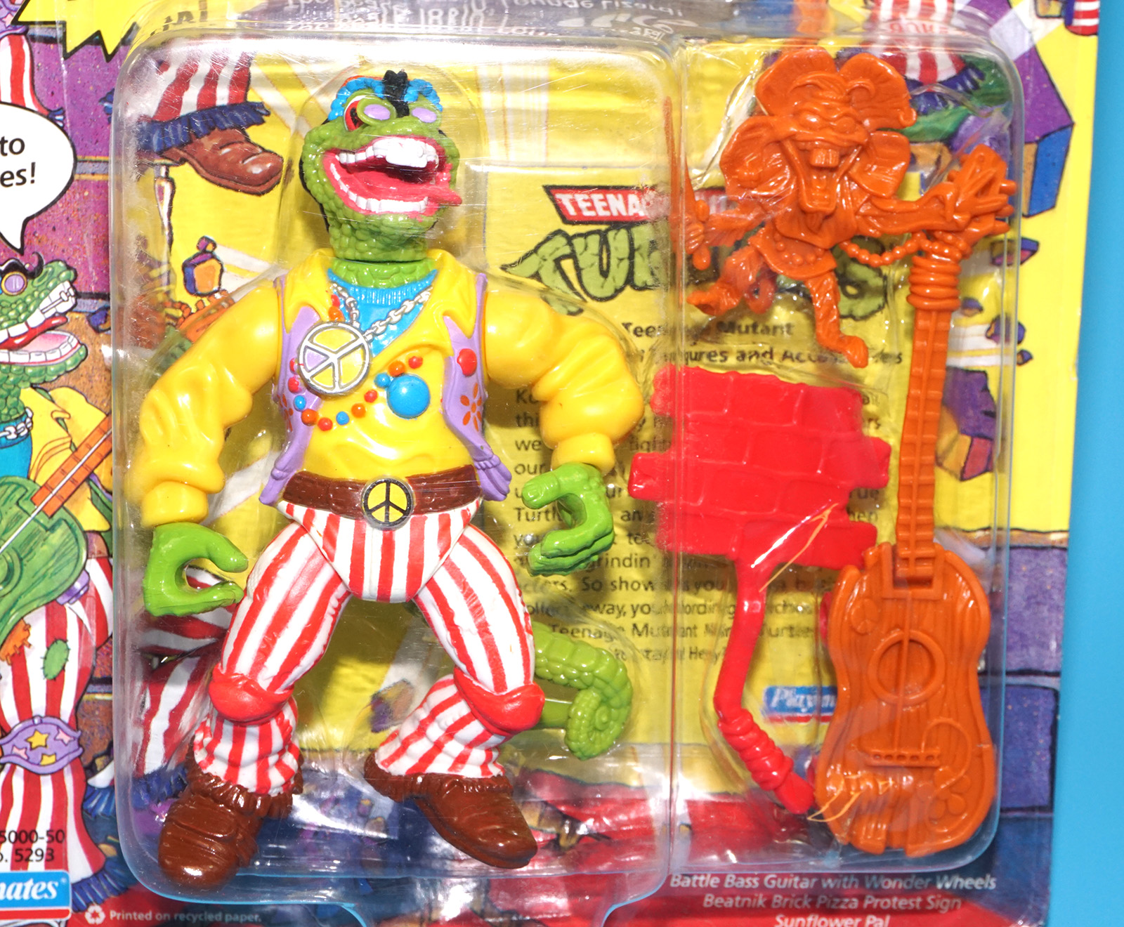 TMNT TEENAGE MUTANT NINJA TURTLES ROCK 'N ROLL MONDO GECKO MOC MOSC SEALED US CARD 1992 PLAYMATES - Image 2