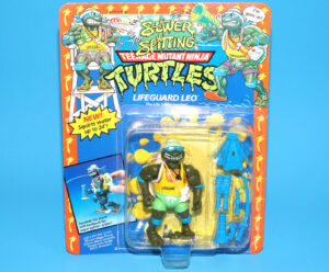 TMNT TEENAGE MUTANT NINJA TURTLES SEWER SPITTING LIFEGUARD LEO MOC US CARD 1992 PLAYMATES READ