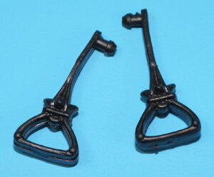 TMNT TEENAGE MUTANT NINJA TURTLES ORIGINAL SPARE PART SAMURAI EVIL WAR HORSE STIRRUPS (L+R) 1992 PLAYMATES