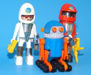 PLAYMOBIL PLAYMOSPACE 3318 SPACE ROBOT + BONUS ASTRONAUT FIGURES 1982 GEOBRA