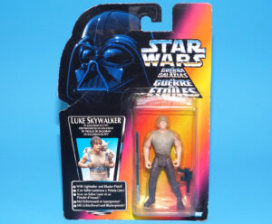 STAR WARS POTF2 LUKE SKYWALKER DAGOBAH OUTFIT SHORT SABER MOC MOSC EURO CARD 1995 KENNER