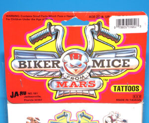 BIKER MICE FROM MARS TATTOOS MOC MOSC SEALED CARD 1993 JA-RU