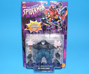 MARVEL THE AMAZING SPIDER-MAN TOTAL ARMOR RHINO MOC MOSC US CARD 1996 TOY BIZ