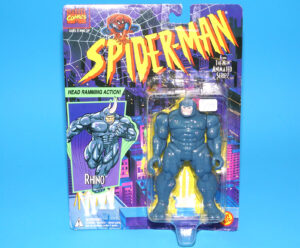 MARVEL SPIDER-MAN ANIMATED SERIES RHINO MOC MOSC US CARD 1995 TOY BIZ
