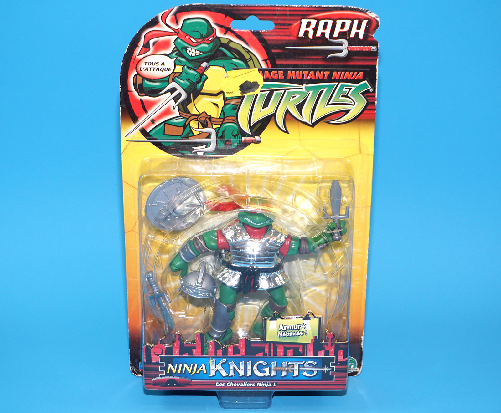 TMNT TEENAGE MUTANT NINJA TURTLES NINJA KNIGHTS RAPH MOC MOSC EURO CARD 2004 PLAYMATES