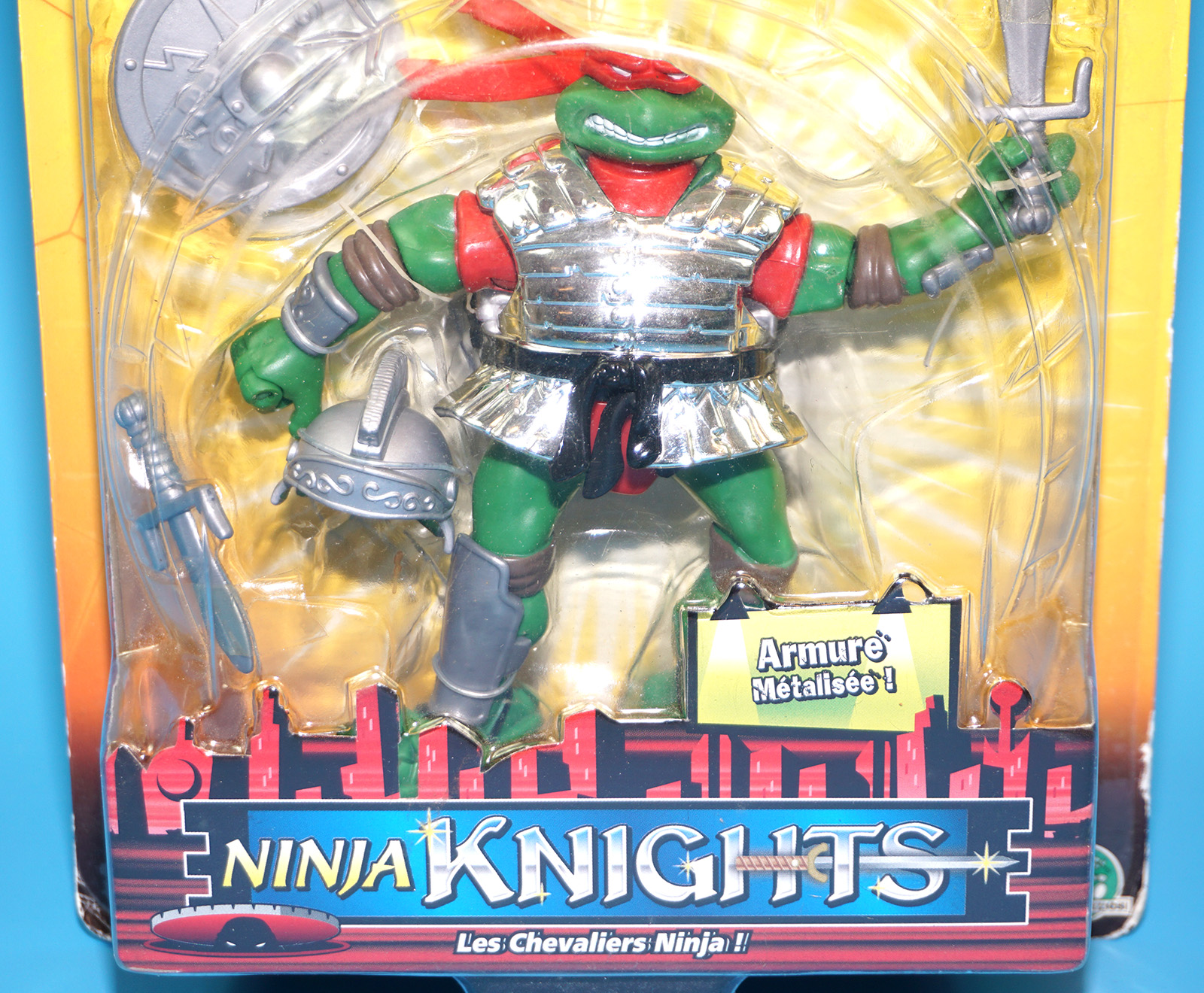 TMNT TEENAGE MUTANT NINJA TURTLES NINJA KNIGHTS RAPH MOC MOSC EURO CARD 2004 PLAYMATES - Image 2