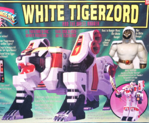 MMPR POWER RANGERS WHITE RANGER & TIGERZORD BOXED EURO BOX 1995 BANDAI WORKS!