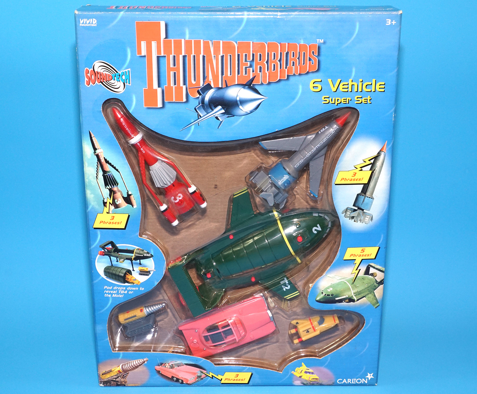 THUNDERBIRDS 6 VEHICLE SUPER SET MIB UK BOX 1999 CARLTON VIVID IMAGINATIONS