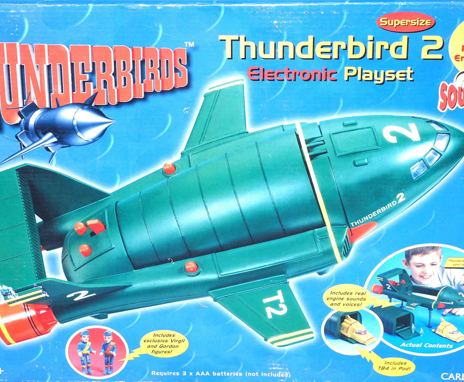 THUNDERBIRDS SUPERSIZE THUNDERBIRD 2 ELECTRONIC PLAYSET BOXED EURO BOX 1999 CARLTON VIVID IMAGINATIONS - Image 2