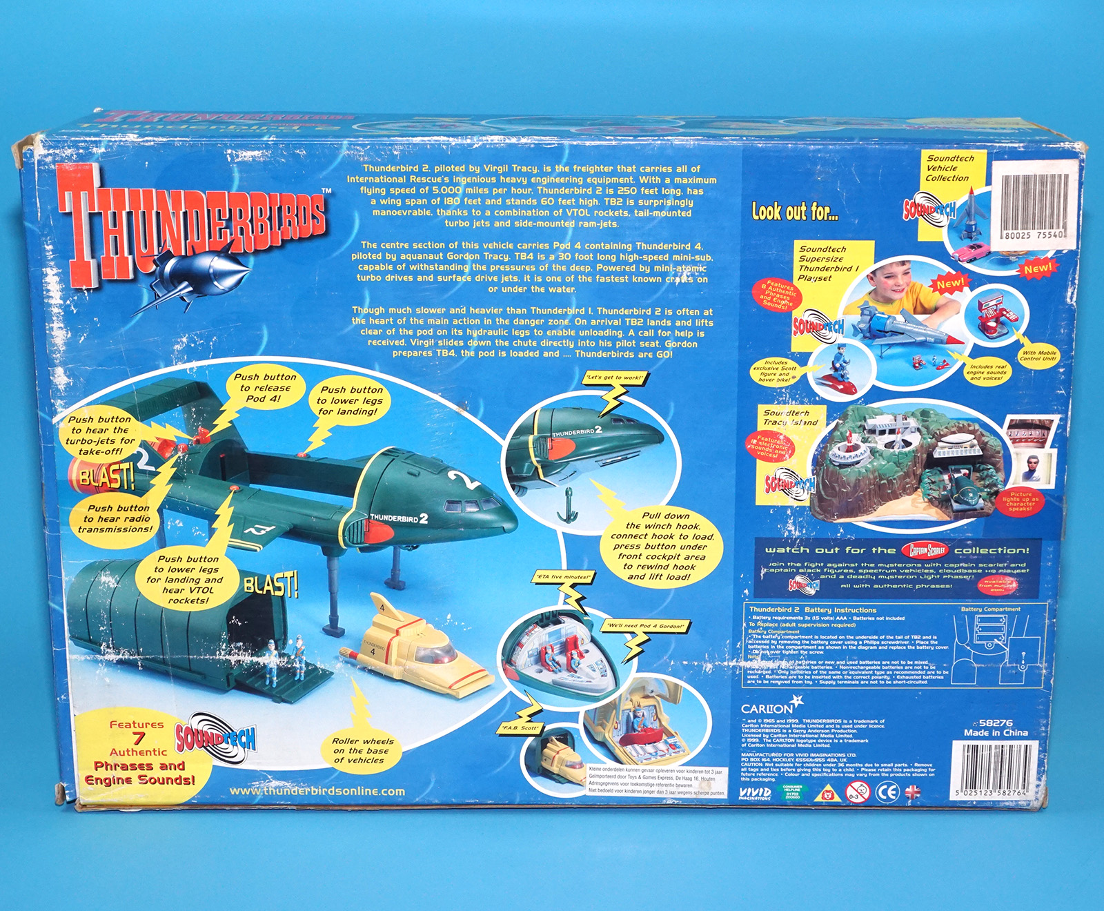THUNDERBIRDS SUPERSIZE THUNDERBIRD 2 ELECTRONIC PLAYSET BOXED EURO BOX 1999 CARLTON VIVID IMAGINATIONS - Image 7