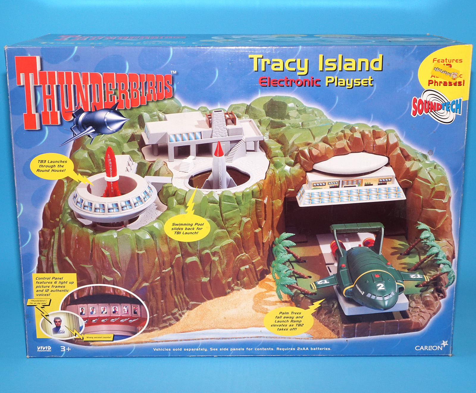 THUNDERBIRDS TRACY ISLAND ELECTRONIC PLAYSET MIB NRFB EURO BOX 1999 CARLTON VIVID IMAGINATIONS