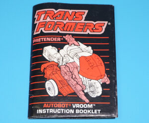 TRANSFORMERS G1 ORIGINAL SPARE INSTRUCTIONS PRETENDER VROOM US USA 1989 HASBRO