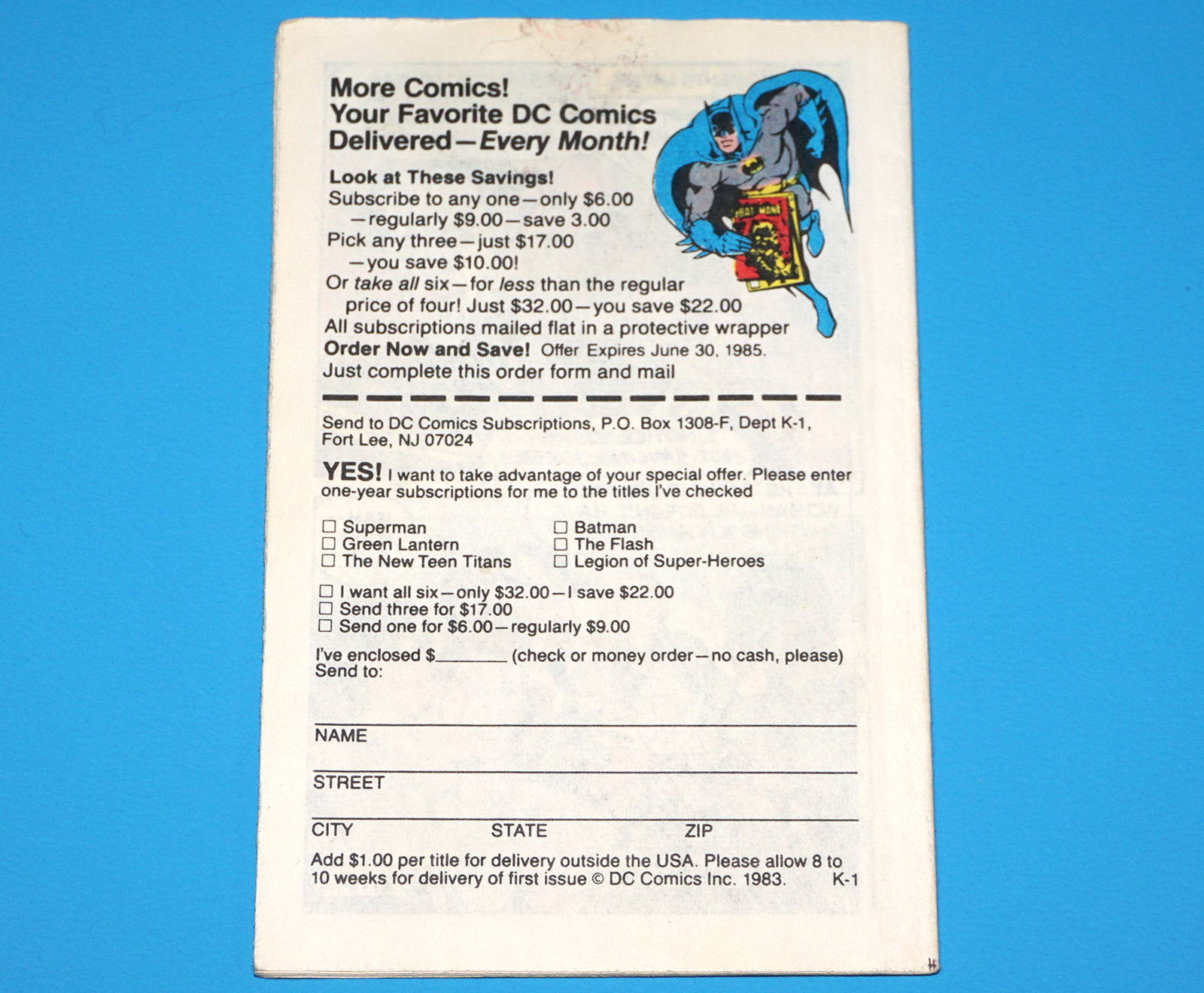 SUPER POWERS COLLECTION MINI COMIC #2 BATMAN 1983 KENNER DC COMICS - Image 2