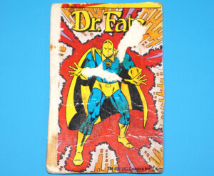 SUPER POWERS COLLECTION CUT BIO FILE CARD DR. FATE 1984 KENNER