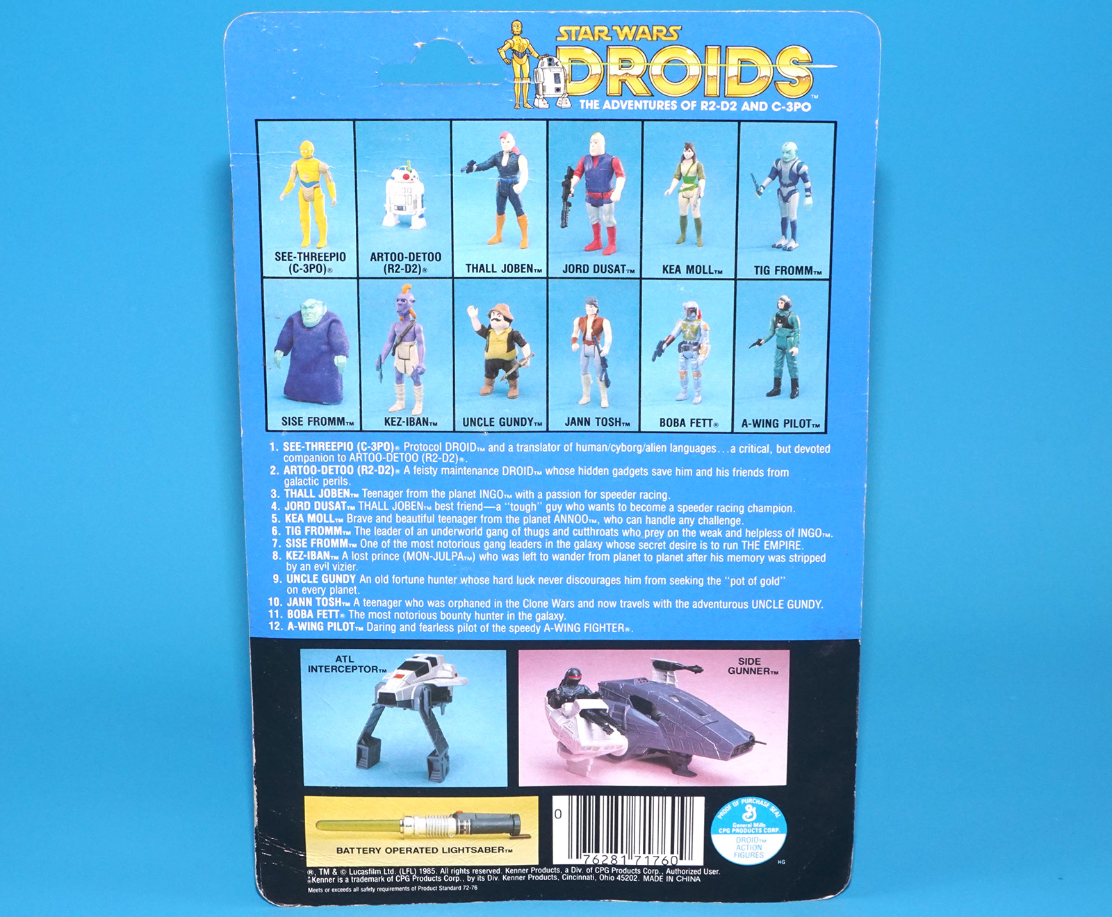 STAR WARS DROIDS THALL JOBEN MOC US CARD RESEAL 1985 KENNER POTF READ - Image 9