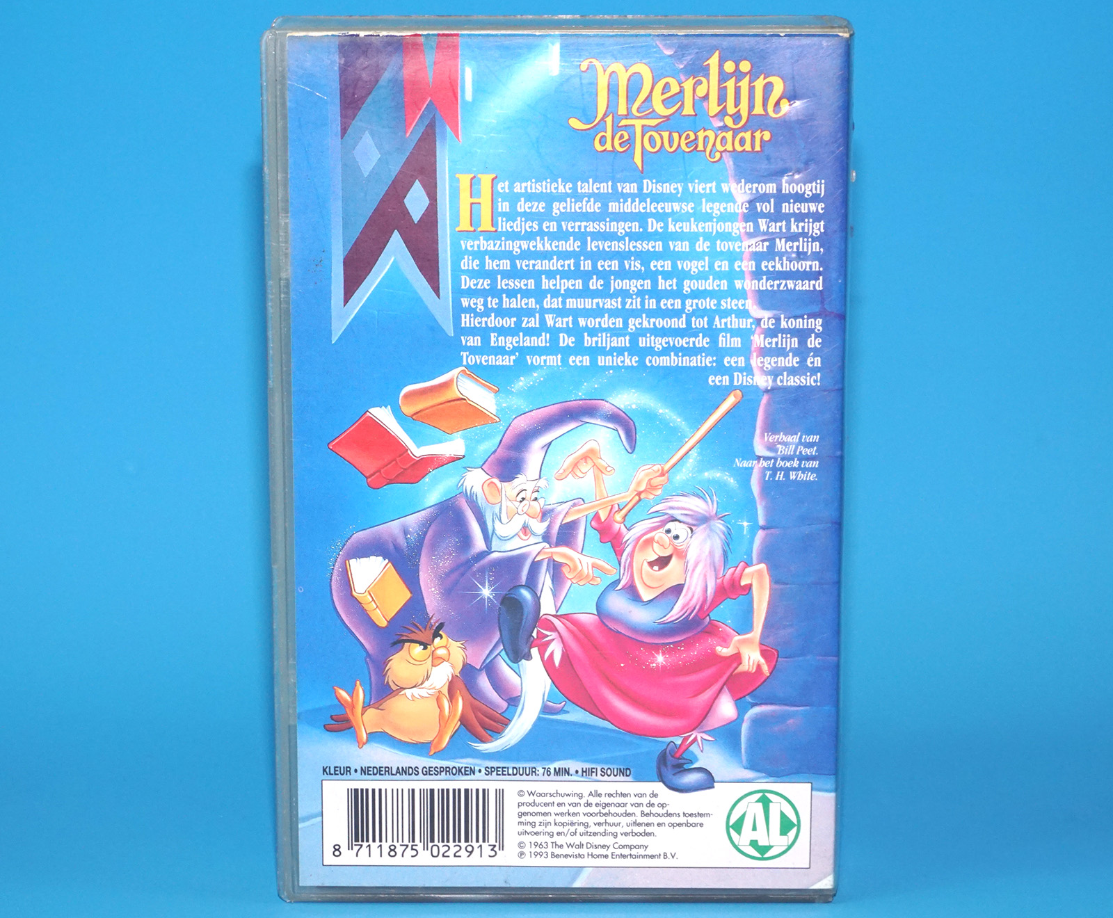 VHS DISNEY CLASSICS THE SWORD IN THE STONE 1963 MERLIJN DE TOVENAAR PAL DUTCH 1993 BENEVISTA HOME ENTERTAINMENT - Image 2
