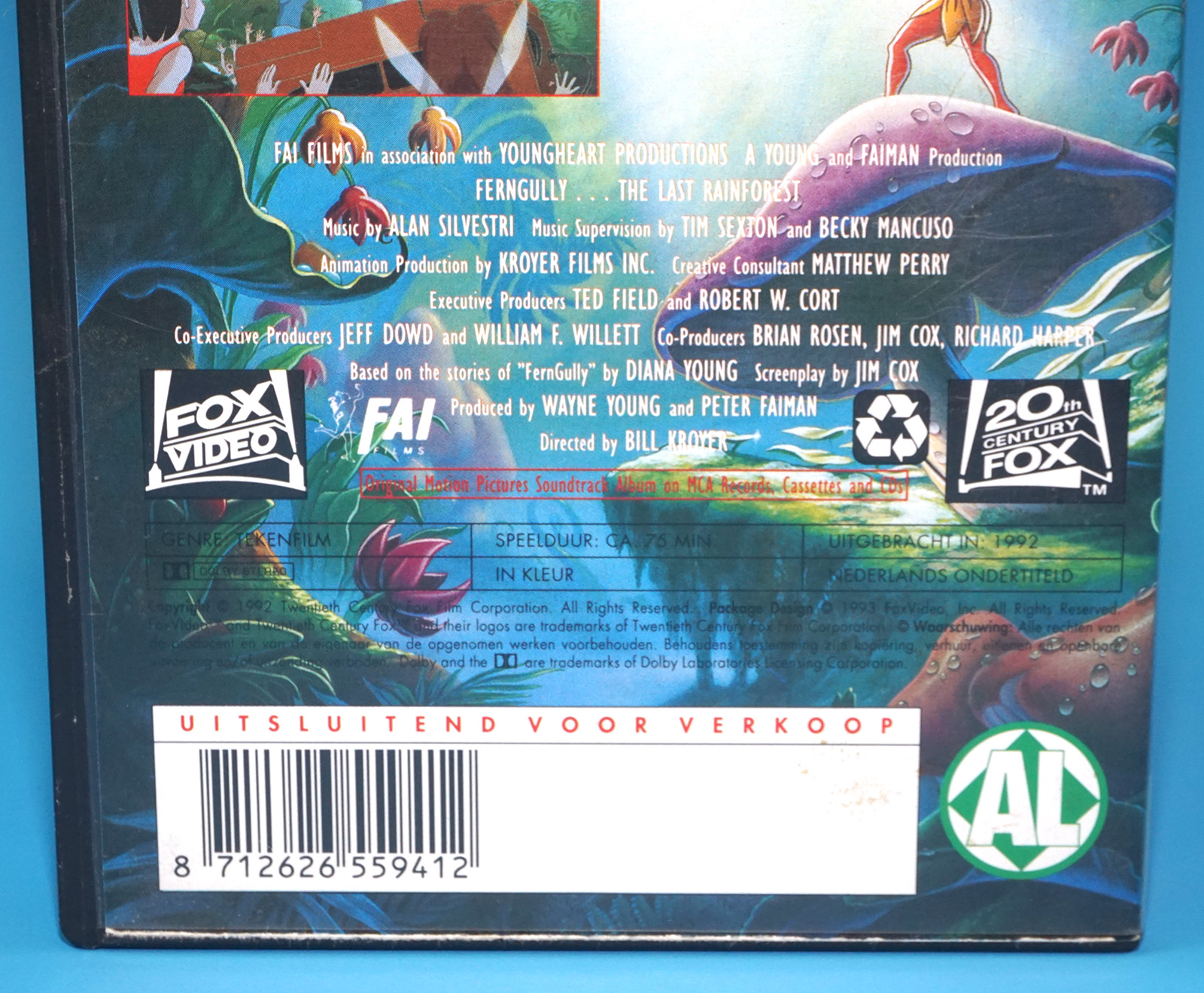VHS FERNGULLY THE LAST RAINFOREST 1992 HET LAATSTE REGENWOUD PAL DUTCH SUBS 1993 FOX VIDEO - Image 3