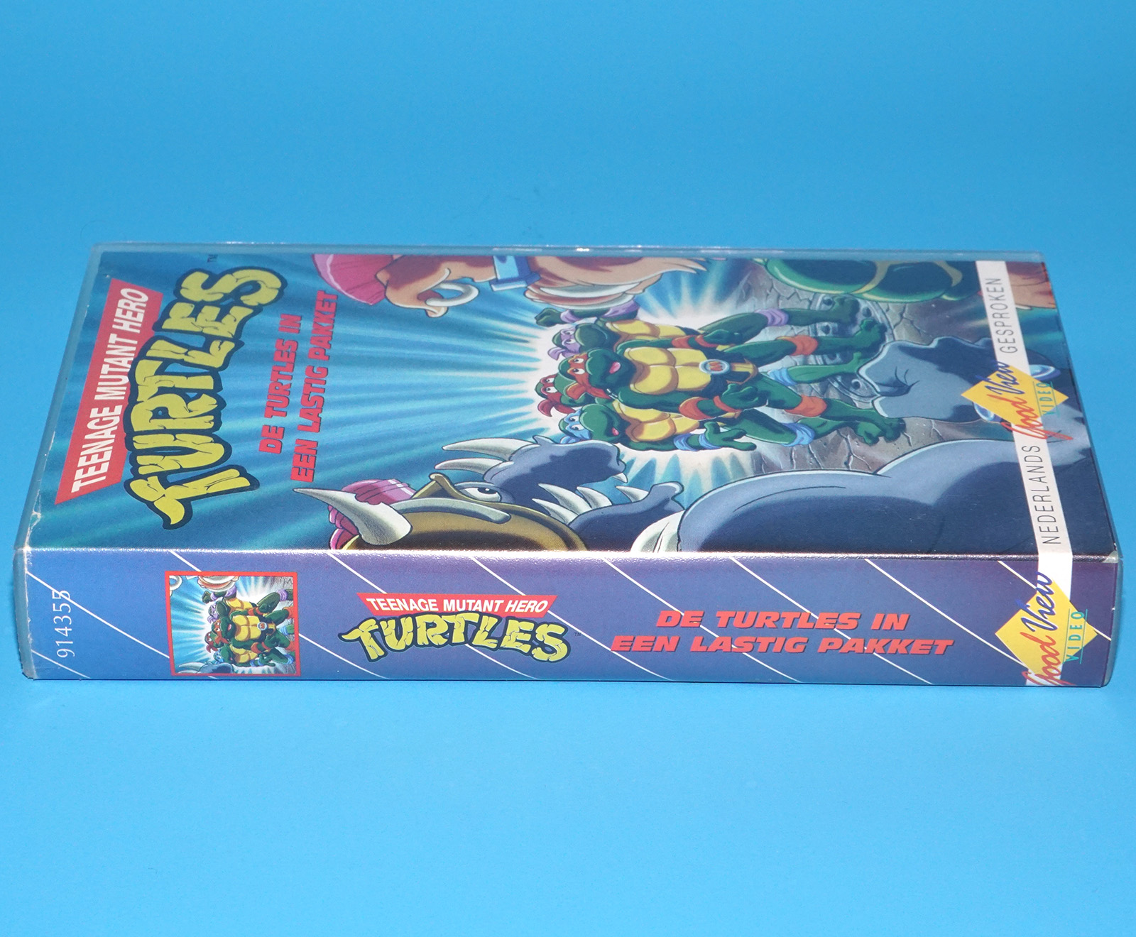 VHS TMNT TEENAGE MUTANT HERO TURTLES DE TURTLES IN EEN LASTIG PAKKET PAL DUTCH 1988 GOODVIEW HOME VIDEO - Image 3