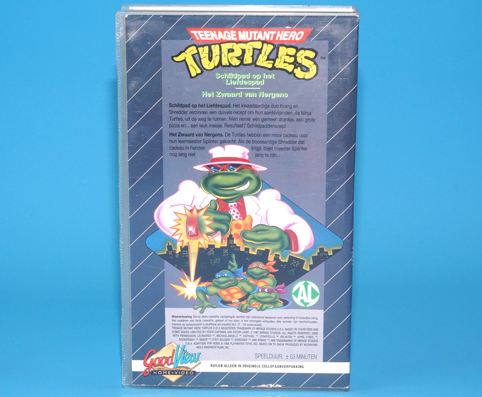 VHS TMNT TEENAGE MUTANT HERO TURTLES SCHILDPAD OP HET LIEFDESPAD PAL DUTCH 1988 GOODVIEW HOME VIDEO - Image 2